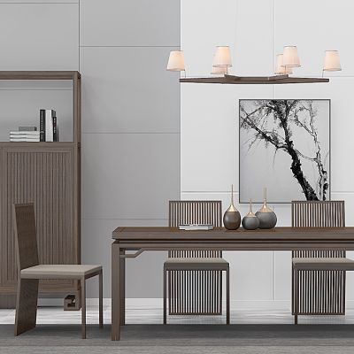 新中式书桌椅装饰柜边柜