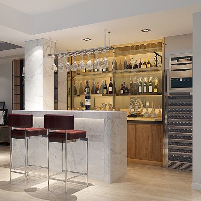 现代吧台吧椅酒柜酒架