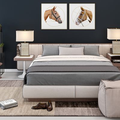 现代床床头柜台灯