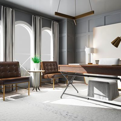 美式书房玄关柜边柜