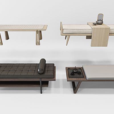 新中式床尾凳床榻3D模型