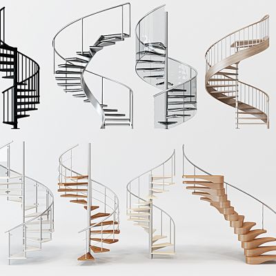 现代玻璃旋转楼梯
