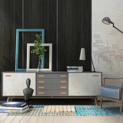 北欧装饰柜电视柜盆栽