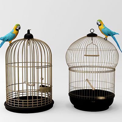 新中式鸟笼摆件组合
