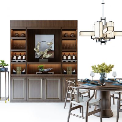 中式餐桌椅酒柜