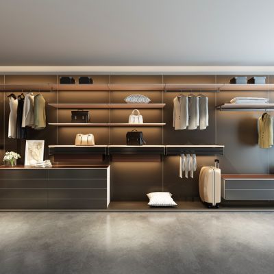 现代衣帽间服饰衣服包包组合