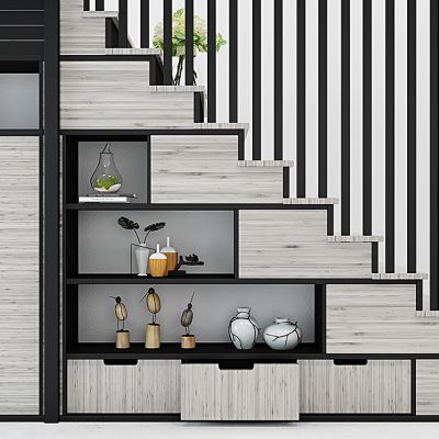 现代楼梯储藏柜