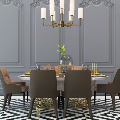 新古典餐桌椅组合