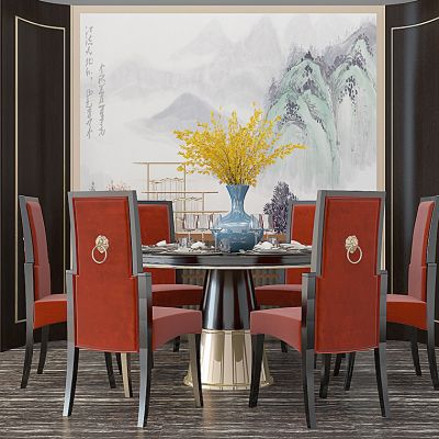 新中式桌椅组合