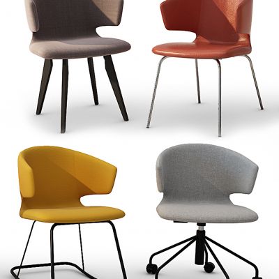 现代单椅办公椅组合