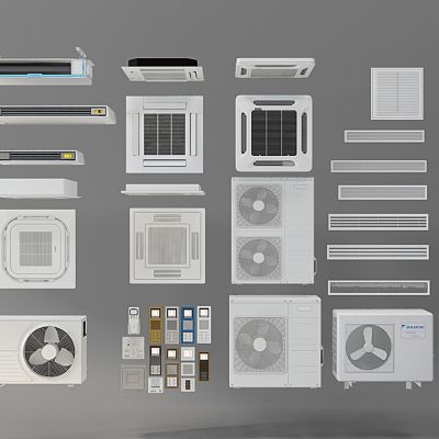现代空调出风口中央空调主机可视对讲组合