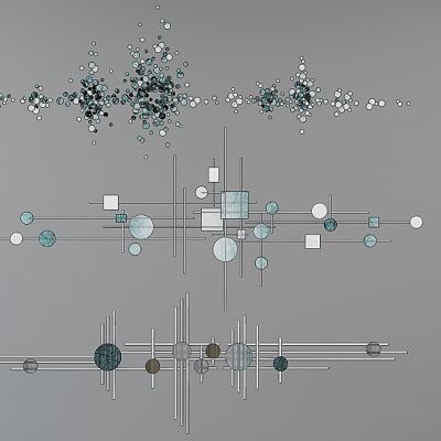 新中式墙饰挂饰挂件组合3D模型