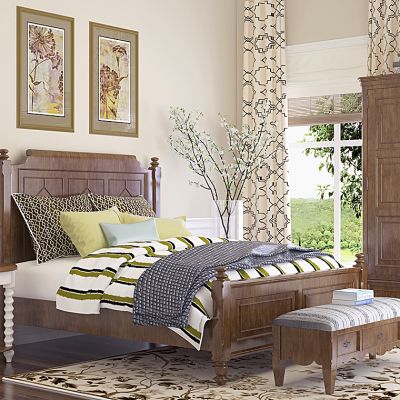 古典床床尾凳衣柜3D模型