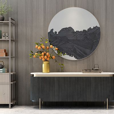 新中式餐边柜玄关柜书架花瓶摆件