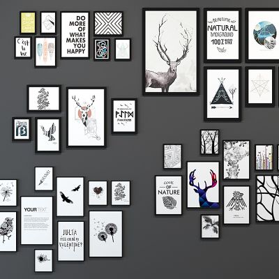 现代装饰挂画照片墙
