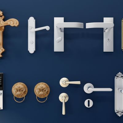 欧式门锁把手指纹锁组合