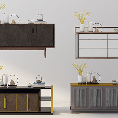 新中式电视柜玄关柜边柜组合