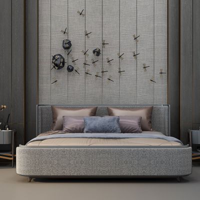 现代双人床床头柜