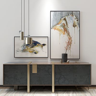 现代电视柜花瓶