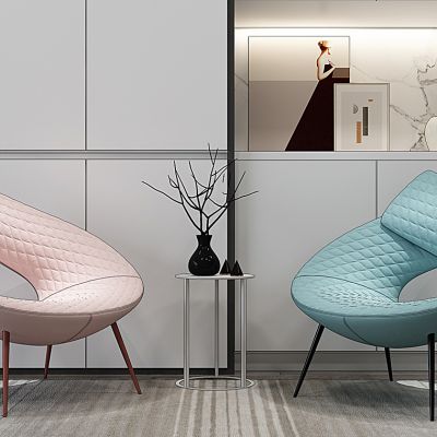 现代椅子休闲椅边几组合