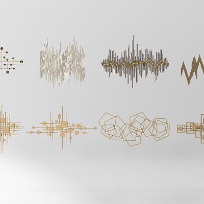 新中式金属挂件墙饰组合