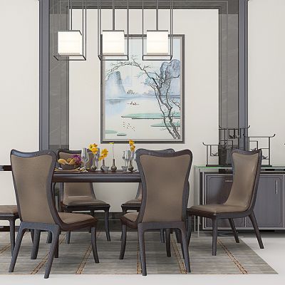 新中式桌桌椅餐边柜装饰柜