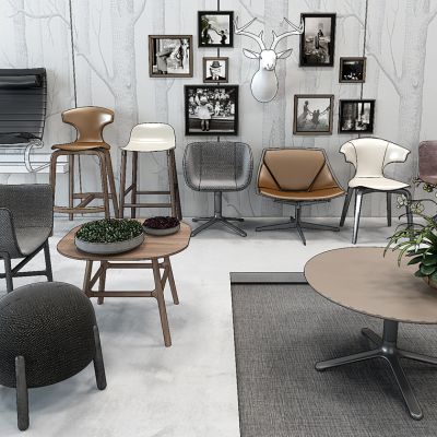 现代餐椅吧椅休闲椅办公椅子组合