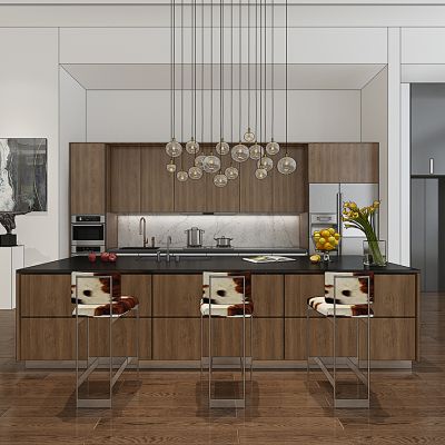 现代吧台吧椅橱柜组合