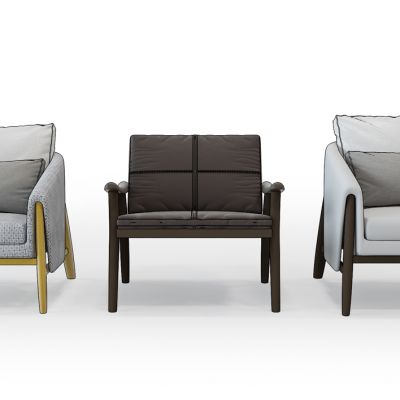 北欧单人沙发组合