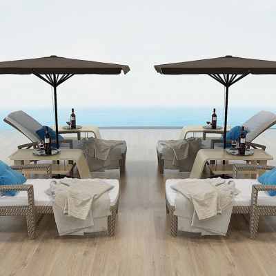 阳光海岸躺椅户外躺椅遮阳伞沙滩椅