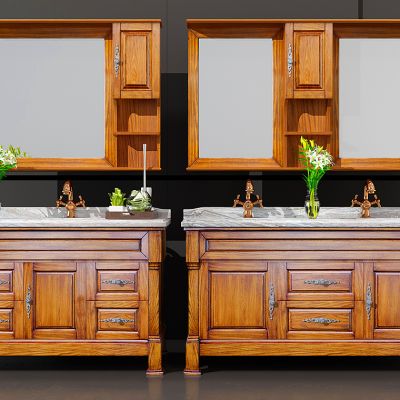 美式卫浴用品台盆柜洗手台卫浴镜