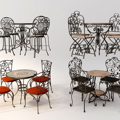 简欧户外铁艺休闲椅