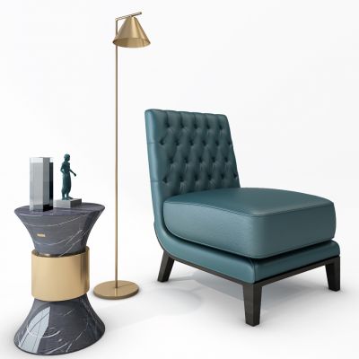 现代休闲椅落地灯边几组合