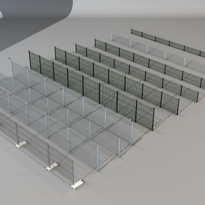 现代铁丝网栏杆护栏组合