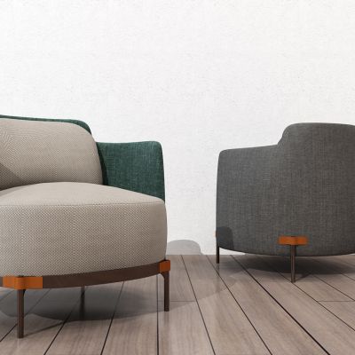 新中式轻奢单人沙发椅子组合