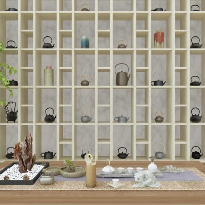 中式茶桌椅茶具