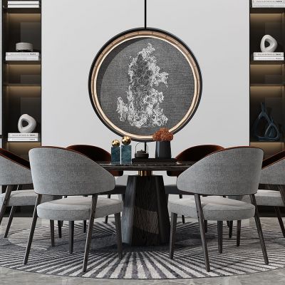 现代圆形餐桌椅