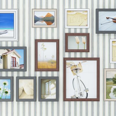 欧式田园风景画挂画照片墙