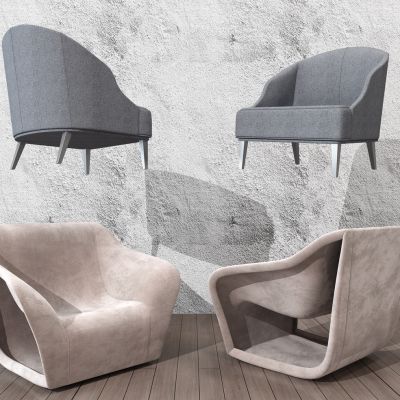 现代单人休闲躺椅沙发椅子组合