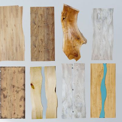 新中式实木大板木头桌面台面组合3D模型