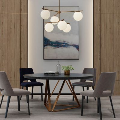 现代圆桌餐桌椅组合