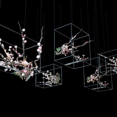 新中式梅花枝铁艺吊灯