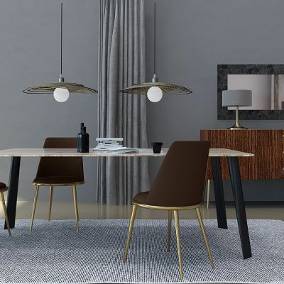 现代餐桌椅子组合