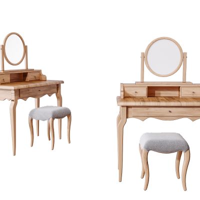 法式简约木质梳妆台