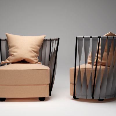 现代编织单人休闲沙发