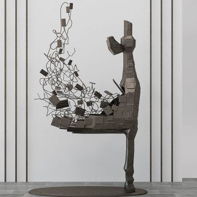 抽象动物鹿摆件雕塑饰品