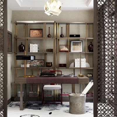 中式花格屏风隔断