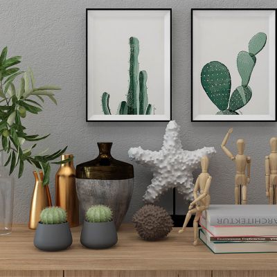 饰品摆件花瓶木人摆件仙人球