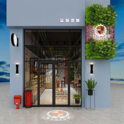 工业风蛋糕房甜品店货架铁架子铁网门头邮箱桶