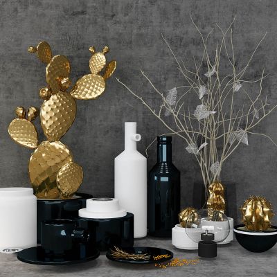 现代金属仙人掌饰品摆件